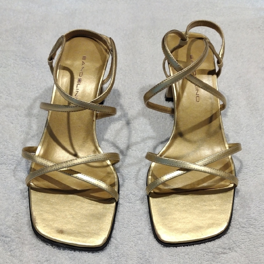 2 For 8 Dollars Sale Bandolino Metallic Chic And Vibrant Gold Strappy Sandals
